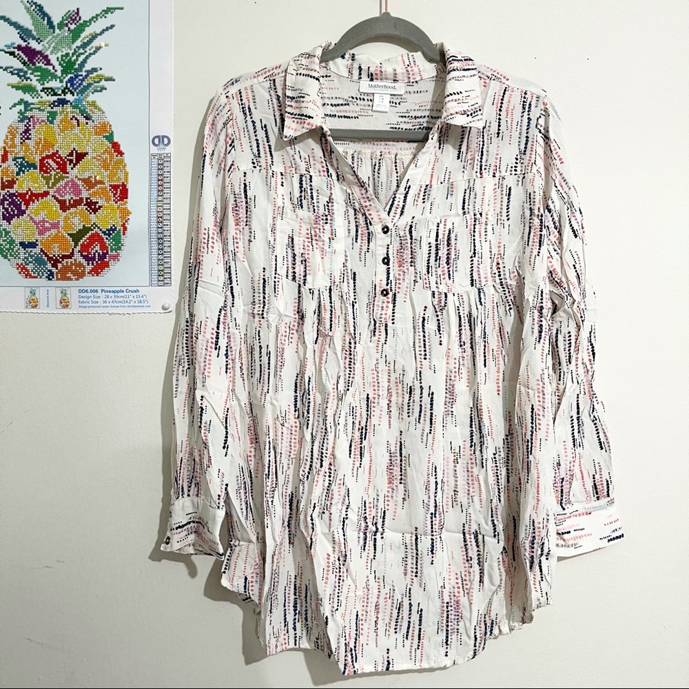 MOTHERHOOD Cute Simple Print Tunic Top Size Large